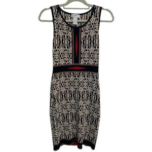 Carmen Sleeveless Sweater Dress Women’s Size S Geometric Pattern Stretchy Retro